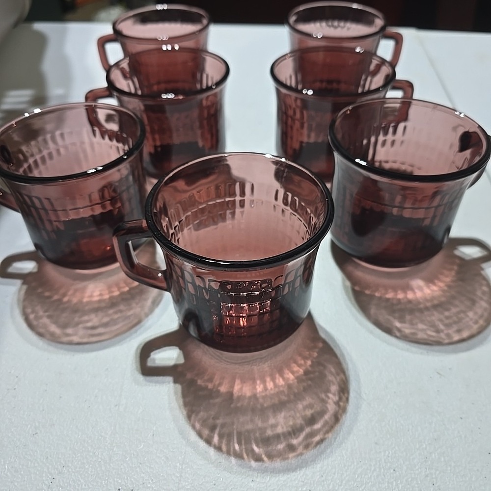 Purple‎ Amethyst Forte Crisa Mugs Set of 7 Made in Mexico